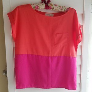 Women Short Sleeve Blouse with pocket XS polyester Barbiecore Pink Fashion